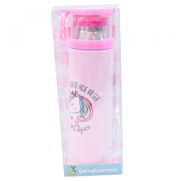 Garrafa Térmica Rosa Tampa Copo 500ml