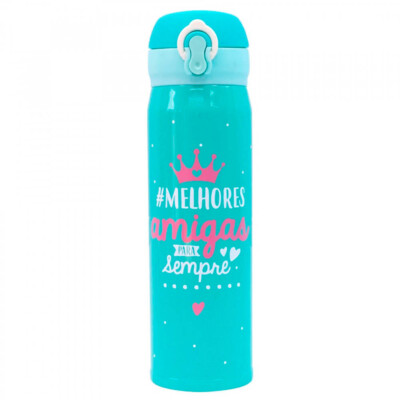 Garrafa Térmica Verde Melhores Amigas Para Sempre 400ml