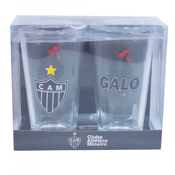 Conjunto Atlético Mineiro 2 Copos De Vidro 475ml