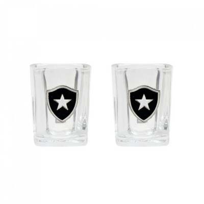 Conjunto Botafogo Com 2 Copos De Vidro Para Shot 70ml