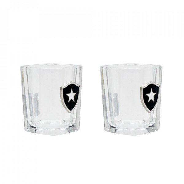 Conjunto Botafogo Com 2 Copos De Vidro Para Shot 70ml