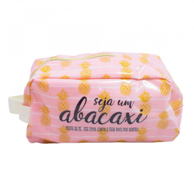 Necessaire Rosa Seja Um Abacaxi 21x12x10cm