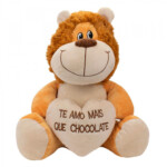 Pelúcia Leão Coração Amo Mais Que Chocolate 36cm