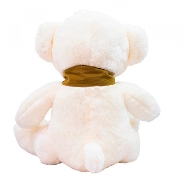 Pelúcia Urso Branco Cachecol Marrom 50cm