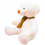 Pelúcia Urso Branco Cachecol Marrom 60cm