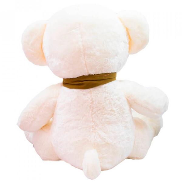 Pelúcia Urso Branco Cachecol Marrom 60cm