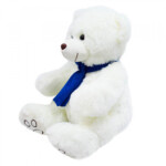 Pelúcia Urso Branco Cachecol Azul 35cm
