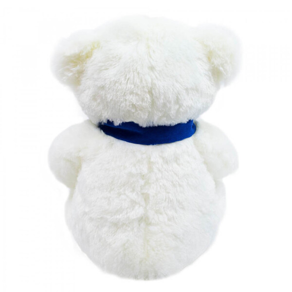 Pelúcia Urso Branco Cachecol Azul 35cm