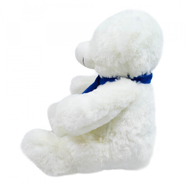 Pelúcia Urso Branco Cachecol Azul 35cm