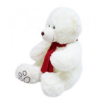 Pelúcia Urso Branco Cachecol Vermelho 35cm