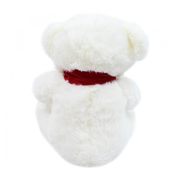 Pelúcia Urso Branco Cachecol Vermelho 35cm