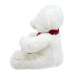 Pelúcia Urso Branco Cachecol Vermelho 35cm