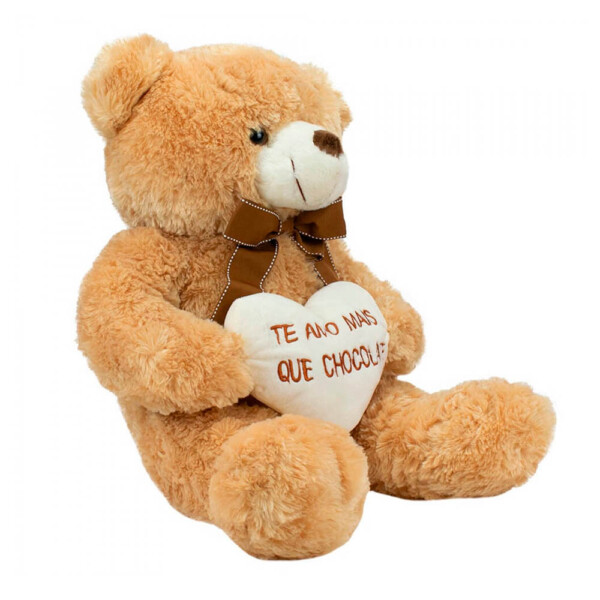 Pelúcia Urso Coração Amo Mais Que Chocolate 39cm