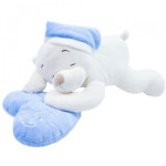 Pelúcia Urso Dormindo Coração Azul 46cm