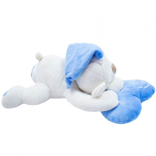 Pelúcia Urso Dormindo Coração Azul 46cm