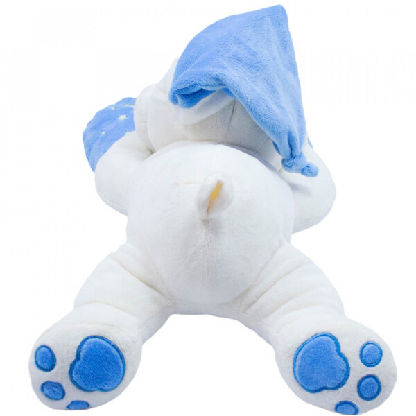 Pelúcia Urso Dormindo Coração Azul 46cm