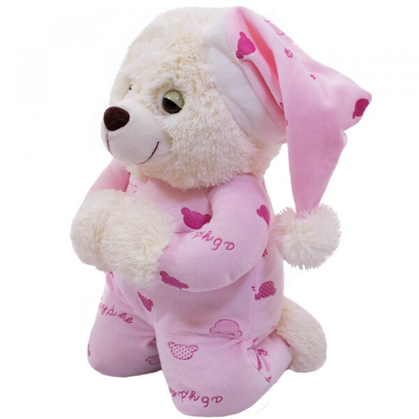 Pelúcia Urso Que Reza Pijama Rosa Claro