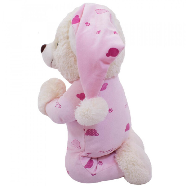 Pelúcia Urso Que Reza Pijama Rosa Claro