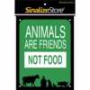 Placa Animals Are Friends Not Food Sinalize
