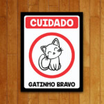 Placa Decorativa Gatinho Bravo 245