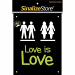 Placa Decorativa Love Is Love Sinalize