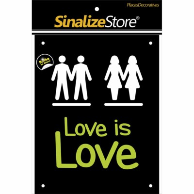 Placa Decorativa Love Is Love Sinalize