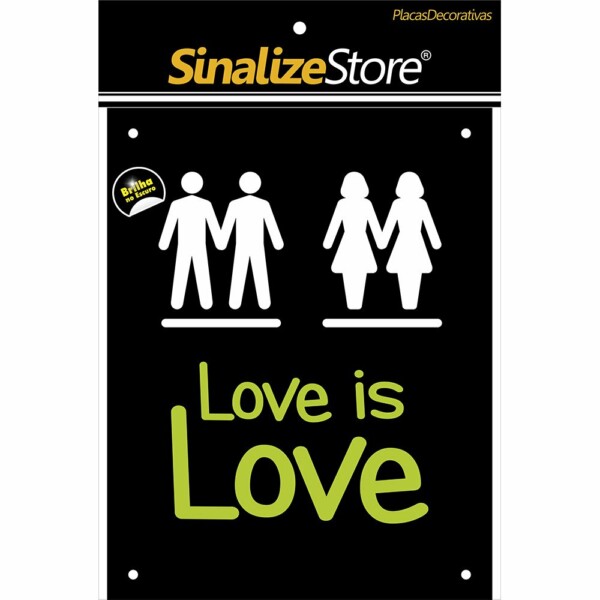 Placa Decorativa Love Is Love Sinalize