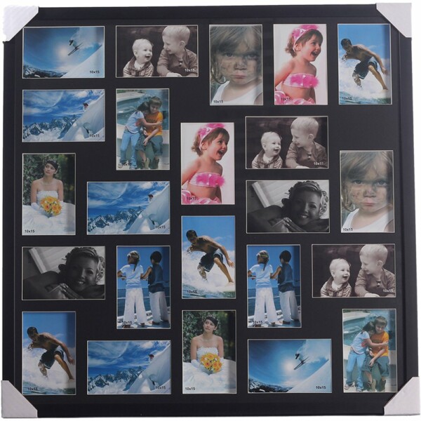 Porta Retrato 70×70 para 23 Fotos Preto PN23