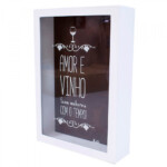 Porta Rolhas Branco Amor E Vinho Ficam Melhores Com O Tempo!
