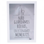 Porta Rolhas Branco Não Guardamos Rolhas, Colecionamos Momentos