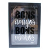 Porta Rolhas Preto Bons Amigos Bons Vinhos