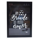 Porta Rolhas Preto Brinde Ao Nosso Amor