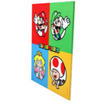 Quadro Metal Mario, Luigi, Peach E Mushroom 19x26cmquadro Metal Mario Luigi Peach E Mushroom 19×26