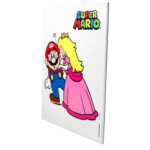 Quadro Metal Super Mario And Princesa Peach 19x26cm