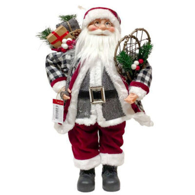 Papai Noel Lenhador Xadrez Pn378 45cm