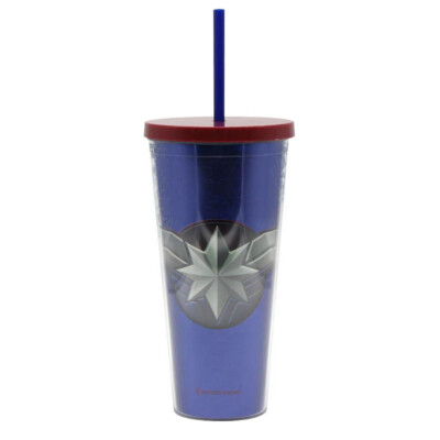 Copo Com Canudo Capitã Marvel 650ml