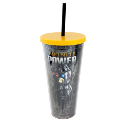 Copo Thanos Manopla Com Canudo 650ml