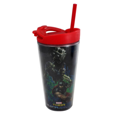 Copo Thor Ragnarok Com Canudo 500ml