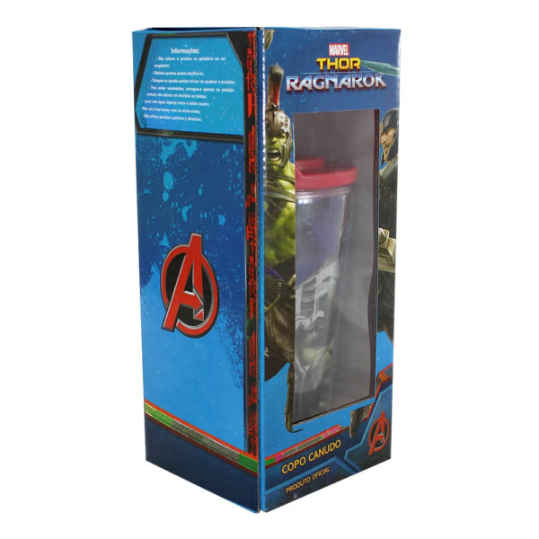 Copo Thor Ragnarok Com Canudo 500ml